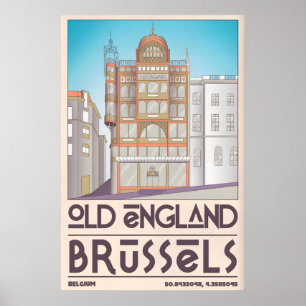 Póster de la ciudad de Bruselas paisaje urbano est