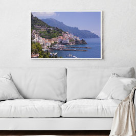Póster de la ciudad de la costa de Amalfi Italia