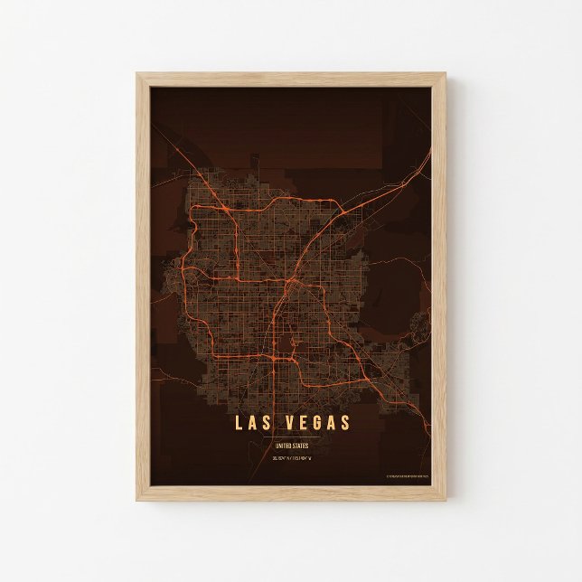 Póster de la ciudad de Las Vegas, impresión de map (Subido por el creador)