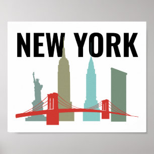 Póster de la ciudad de Nueva York, habitación de d