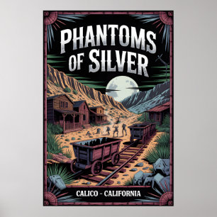 Póster de la ciudad fantasma embrujada de Calico C