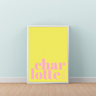 Póster de la ciudad moderna de Charlotte Carolina 