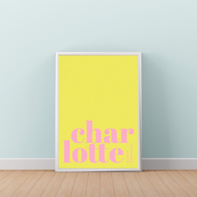 Póster de la ciudad moderna de Charlotte Carolina  (Subido por el creador)