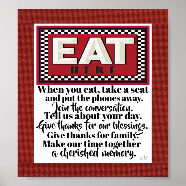 Póster de la cocina familiar 3 (Frente)