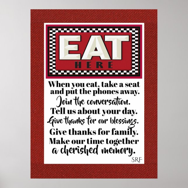 Póster de la cocina familiar 4 (Frente)