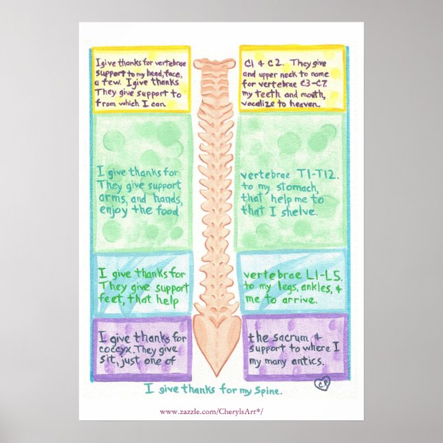 Póster de la columna vertebral - Doy gracias por l (Frente)