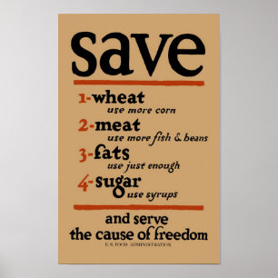 Poster de la COMIDA, impresión popular de la
