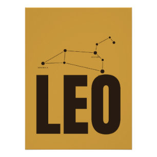 Póster de la constelación de Leo – Tipografía Most