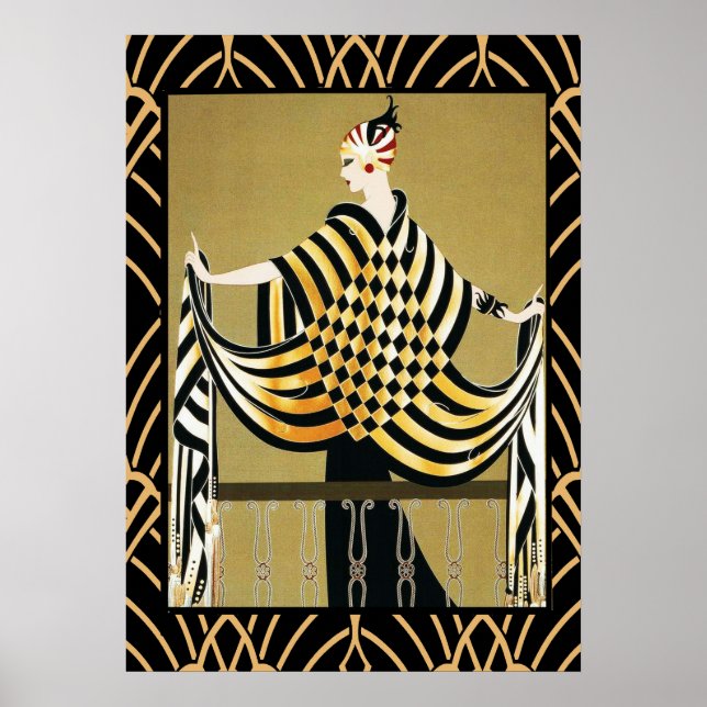 Póster de la dama Art Deco (Frente)