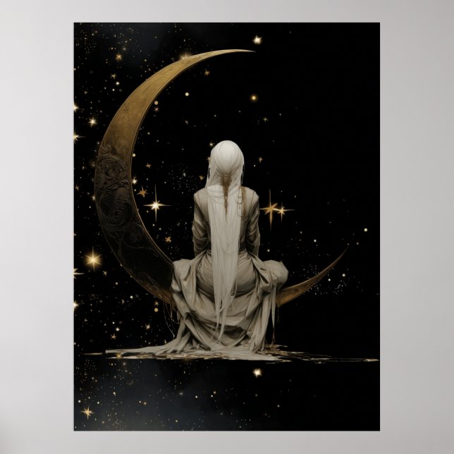 Póster de la diosa de la luna creciente encantada  (Frente)