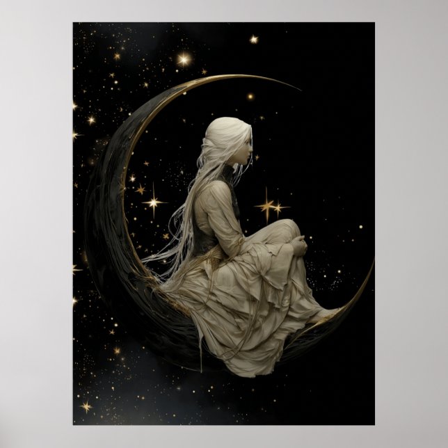 Póster de la diosa de la luna creciente encantada  (Frente)