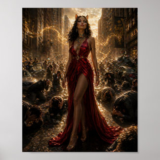 Póster de la Diosa Felina de la Influencia