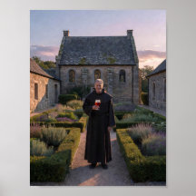 Póster de la ensoñación crepuscular del jardín mon