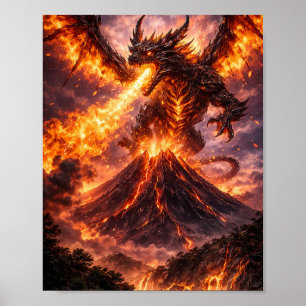Póster de la Erupción del Dragón Volcánico