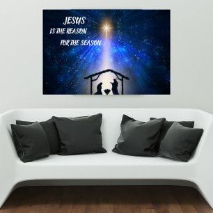 Póster de la escena de la Natividad Jesús es la ra