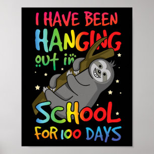 Póster De la escuela Feliz 100° día 100 colgando Kawaii S