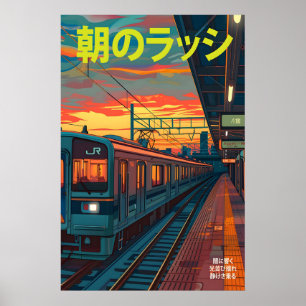 Póster de la estación de tren de Tokio Amanecer Ma