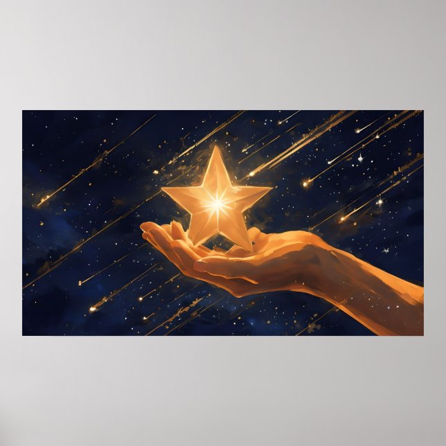Poster de la estrella dorada - Arte Celestial de e (Frente)