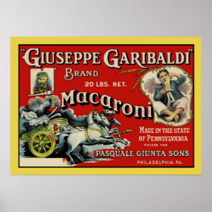 Poster de la etiqueta de los macarrones del arte