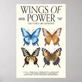 Póster de la exposición de arte de mariposas 'Alas