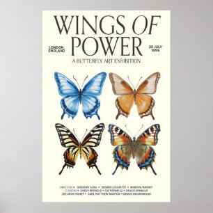 Póster de la exposición de arte de mariposas 'Alas