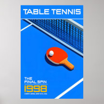 Póster de la final de tenis de mesa de 1998 Arte d