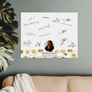 Poster de la firma de la fiesta de graduación foto
