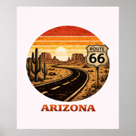 Póster de la franja retro del desierto de Arizona 