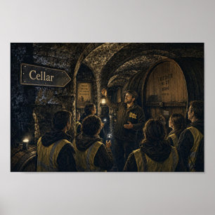 Póster de la gira subterránea de la cervecería bel