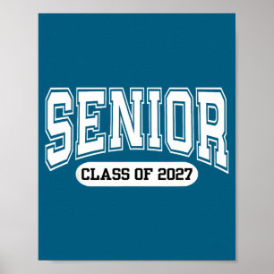 Póster De la graduación de la clase de 2027 Senior Back