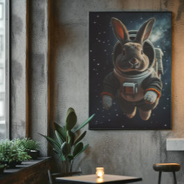 Póster de la guardería espacial de Astronaut Bunny