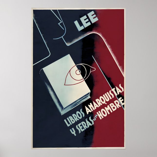 Póster de la Guerra Civil Española LEE Los libros  (Frente)