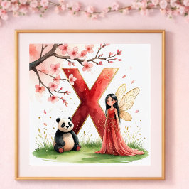 Póster de la Hada Panda de la Letra X - Arte del A