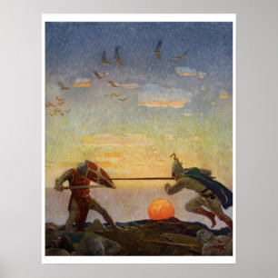 Poster de la impresión del arte de rey Arturo