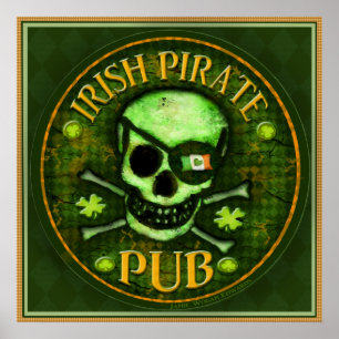 Poster de la impresión del arte del cráneo del Pub