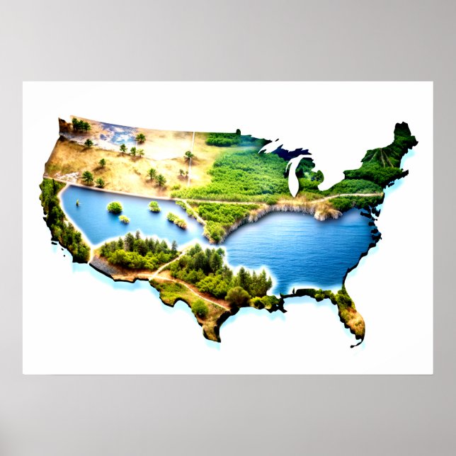 Póster de la Isla Assateague EE. UU. (Frente)