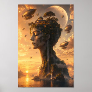 Póster de la Isla Celeste Steampunk de Dreambound