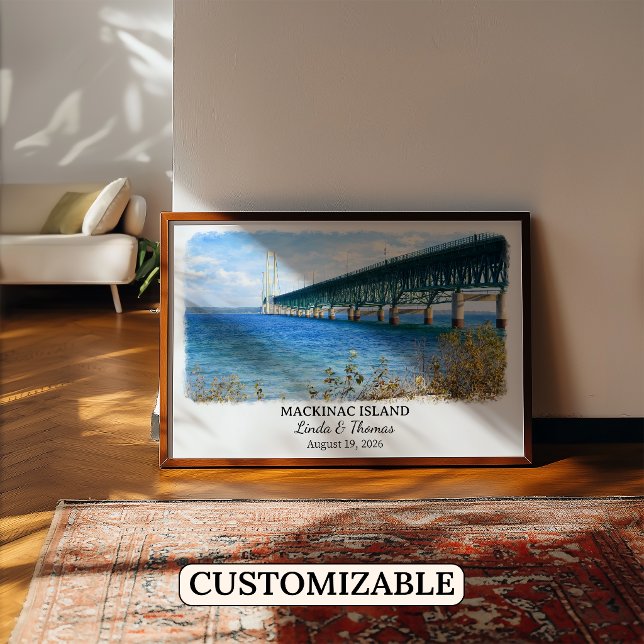Póster de la Isla Mackinac Michigan, Acuarela, Cus (Subido por el creador)