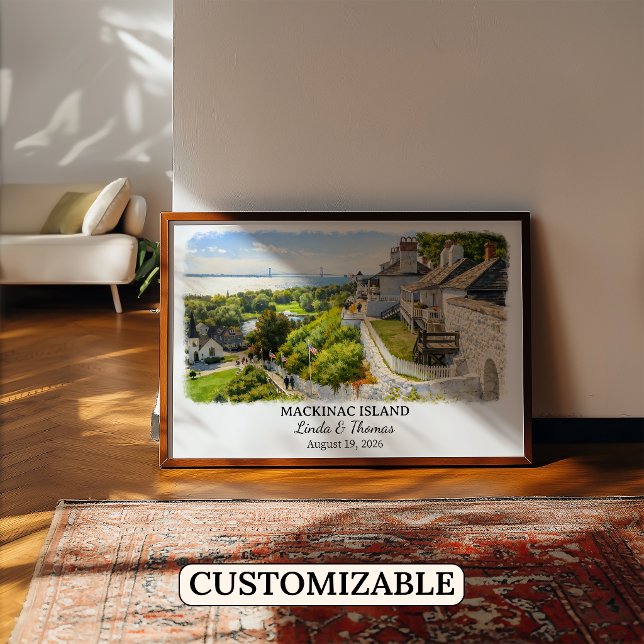 Póster de la Isla Mackinac Michigan, Acuarela, Cus (Subido por el creador)