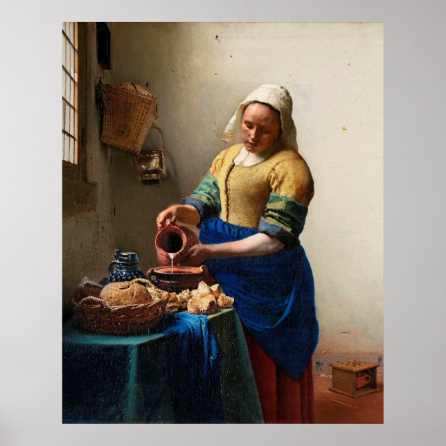 Póster de La Lechera de Vermeer (Frente)