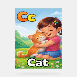 Póster de la letra C del alfabeto – C es para gato