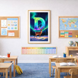 Póster de la letra D de Aurora | Impresión artísti