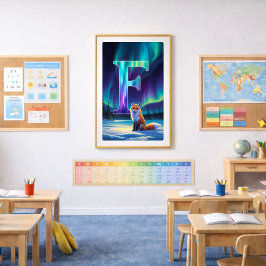 Póster de la letra F de Aurora | Impresión artísti