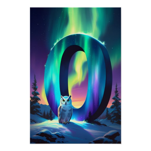 Póster de la letra O de Aurora | Arte de las luces (Anverso)