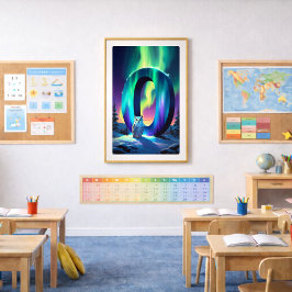 Póster de la letra O de Aurora | Arte de las luces