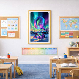 Póster de la letra Q de Aurora | Arte de las luces