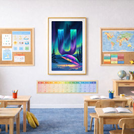 Póster de la letra U de Aurora | Arte de las luces