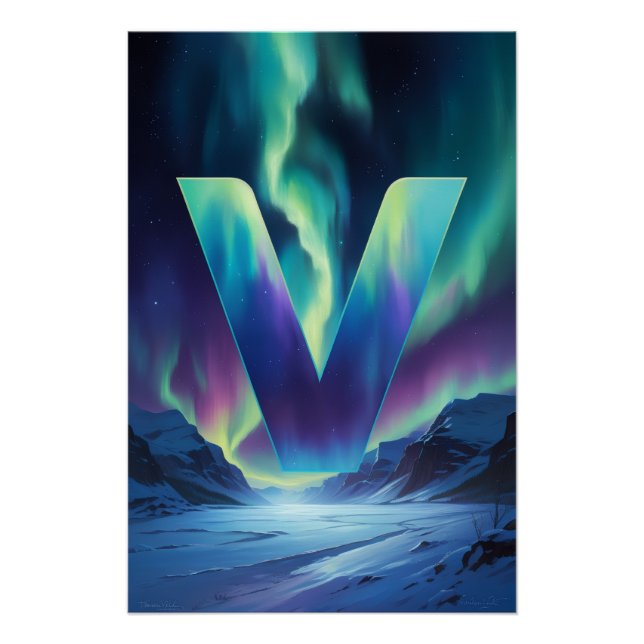 Póster de la letra V de Aurora | Arte de la Aurora (Anverso)
