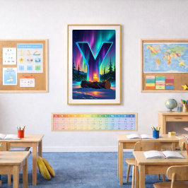 Póster de la letra Y de Aurora | Arte de las luces