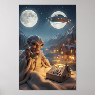 Póster de la línea directa de alienígenas bajo la 